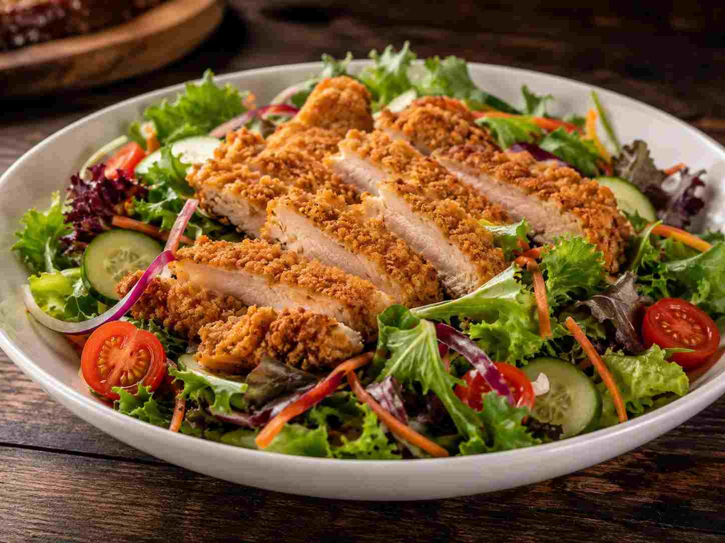 LongHorn Farm Fresh Field Greens with Crispy Chicken Tenders Menu Prices, Calories & Nutrition’s Farm Fresh Field Greens with Crispy Chicken Tenders