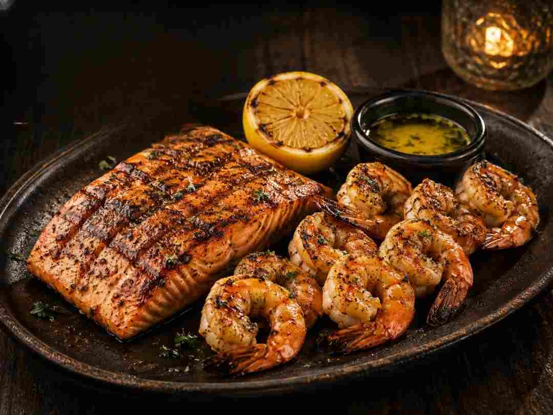 Longhorn 7 oz. LongHorn Salmon with 8 ct. Redrock Grilled Shrimp Menu Prices, Calories & Nutrition’s 7 oz. LongHorn Salmon with 8 ct. Redrock Grilled Shrimp